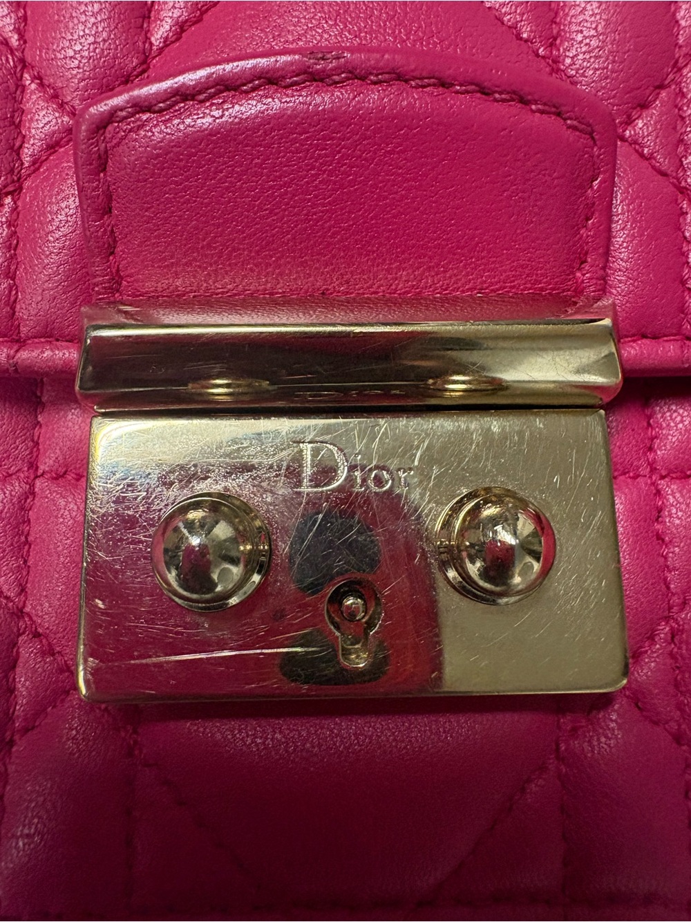 Lady Dior WOC Hot Pink Quilted Leather Chain Crossbody - Picture 6 of 14